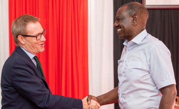 Image of President William Ruto with British High Commissioner to Kenya Neil Wigan